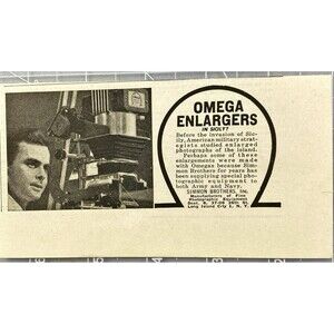 Omega Enlargers "Before Invasion of Sicily American Military Used Enlargers"1943